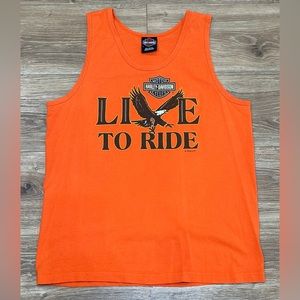 2006 Harley Davidson‎ Tank Top, Men’s  M, Orange,Odessa- Midland, Tx -USA made